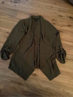 Rachel Zoe Olive Draped Open Front Cardigan